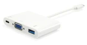 Equip USB-C biela / USB-C adaptér / VGA / USB-A / PD 60W / 0,15 m (133462)