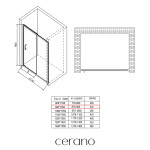 CERANO - Sprchové posuvné dvere Orlano L/P - 5 mm - čierna matná, transparentné sklo - 90x195 CER-8050BD75054