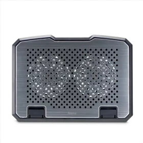 HAMA chladiaci stojan pre notebook Aluminium strieborná / naklápacia / 2 ventilátory / modré podsvietenie / tichý chod (126807)
