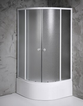 AQUALINE - ARLEN štvrťkruhová sprchová zástena 900x900, sklo Brick BTR903