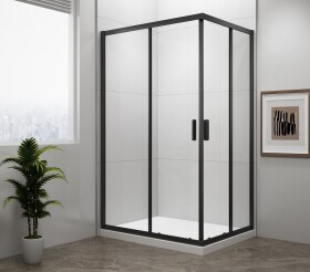 POLYSAN - EASY BLACK obdĺžniková sprchová zástena 900x800, číre sklo EL5315B