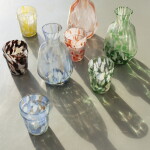 MADAM STOLTZ Pohár z brokového skla Blue/Aqua 200 ml