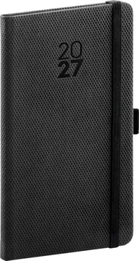 NOTIQUE Diamante 2027 čierny / Vreckový diár / 9 × 15,5 cm