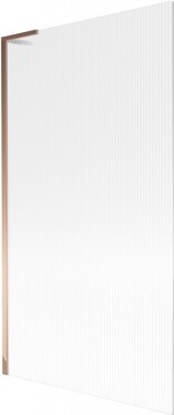 MEXEN/S - Next L vaňová zástena FIX 100 x 150, prúžky, ružové zlato 895-100-000-03-09-60