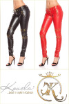 Sexy KouCla pants with studs and zips red