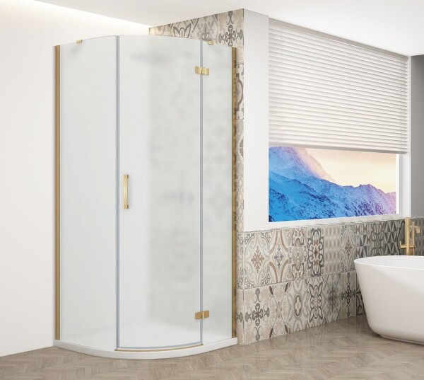 GELCO TRINITY GOLD štvrťkruhový kút 900x900 pravý, matné sklo, GT6590MR-G GT6590MR-G