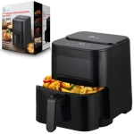 Extralink Home SJ-520 5.2L EU čierna / Teplovzdušná fritéza / 1600W / 5,2 l / 80-200 ° C / dotykové ovládanie (EX.34512)
