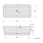POLYSAN - LEYLA voľne stojaca vaňa 170x78x55cm, rsolid surface, biela mat 92530