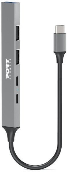 Port Designs Port Designs 900163 huby i koncentratory USB Type-C 5000 Mbit/s strieborný