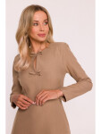 Dámske šaty s mašľami S413 béžová - Stylove M