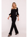S416 Kombinéza s volánovými rukávmi - čierna EU XXL