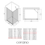 CERANO - Sprchovací kút Antelo L/P - 6 mm - chróm, transparentné sklo - 120x50x190 - otočný CER-8050BD137