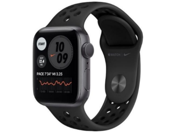 Apple Watch 6 Nike GPS 44mm sivý hliníkový čierny športový čierny (MG173WB/A)