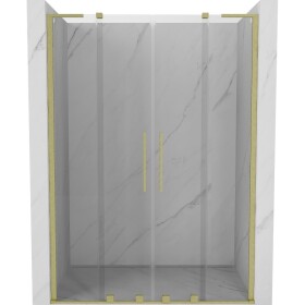 MEXEN/S - Velar L Duo posuvné sprchové dvere 160, transparent, zlatá kartáčovaná 871-160-003-02-55