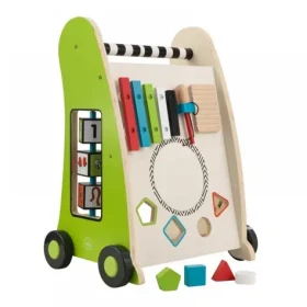 KidKraft Chodítko drevené s motorickými aktivitami zelená / od 12 mesiacov (63246)