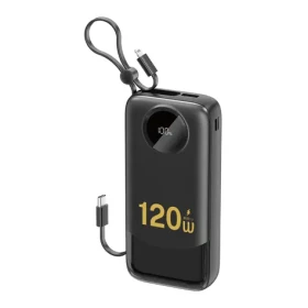 Dudao K13 Pro 20000mAh čierna / Powerbanka / so vstavaným káblom