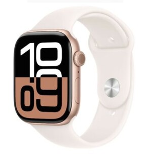 Apple Watch Series 10 GPS 46mm Ružovo zlaté hliníkové telo - Svetlo rumenný športový remienok (S/M) / 140-190 mm (MWWT3)