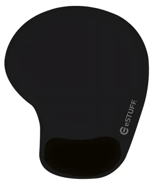 ESTUFF Ergonomic Mouse Pad čierna / Ergonomická podložka pod myš / Gélová opierka zápästia / 190x230 mm (GLB215002)
