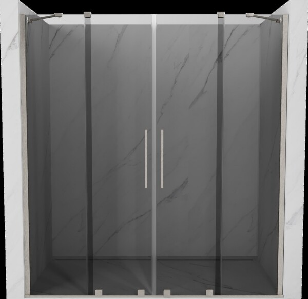 MEXEN/S - Velar Duo posuvné sprchové dvere 200, grafit, nikel kartáčovaný 871-200-000-42-97