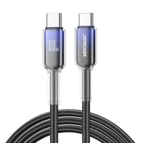 Joyroom S-A42 Crystal-Clear Series Nabíjací kábel USB-C(M) - USB-C(M) 60W 1.2m čierna (6956116728069)