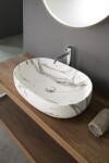 SAPHO - CALEO keramické umývadlo na dosku 60x42cm, bianco carrara CA590BC