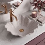 REA - Umývadlo na dosku Flower Beige REA-U7888
