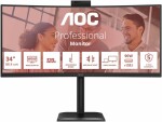 AOC AOC E4 CU34E4CW monitor komputerowy 86,4 cm (34") 3440 x 1440 px UltraWide Quad HD LED Čierny