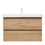 Kúpeľňová skrinka 2 zásuvková s umývadlom SAT B-Way 99x50x45 cm dub mat BWAY2100OAKU1BBI BWAY2100OAKU1BBI