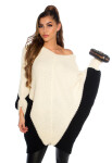 Trendy KouCla bat knit Oversize sweater black Einheitsgroesse