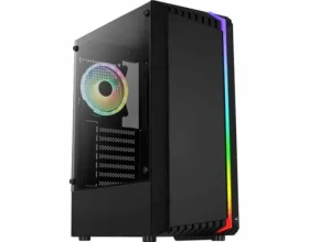 AeroCool Bionic v2 čierna / ATX / 2x USB-A 3.0 / 1x USB-A 2.0 / 1x 120mm RGB / bez zdroja / priehľadná bočnica (ACCM-PV34113.11)