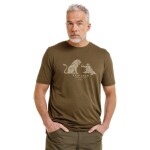 Bushman Pánske tričko Lasal, tmavá khaki XXXXL