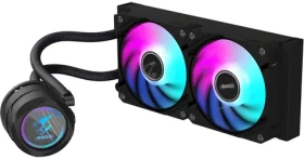 GIGABYTE Aorus WaterForce II 240 čierna / Kvapalinový chladič AIO / 2 x 120 mm / 36.9 dB (AORUS WATERFORCE II 240)
