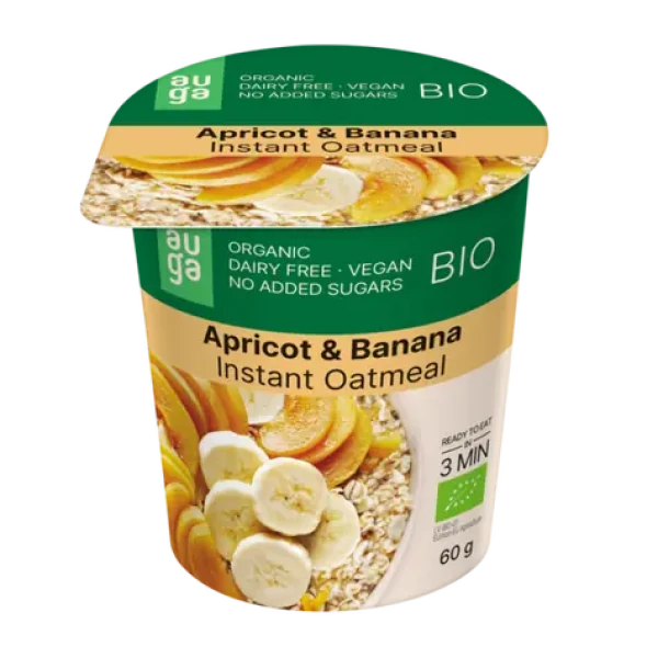 BIO Celozrnná ovsená kaša - Auga (marhuľa banán, 60 g) (42139-3-60g-apricotbanana)
