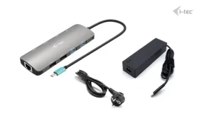 I-TEC USB-C Metal Nano Dock 100W + nabíjačka / dokovacia stanica / 2x HDMI / 1xUSB-C 2x USB3.0 2x USB 2.0 / LAN (C31NANOHDM2D100)