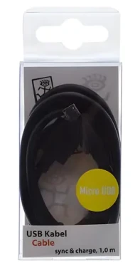2GO čierna / Dátový a nabíjací kábel / USB-A na Micro-USB / 1 m (795201)
