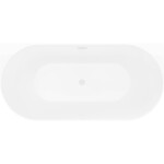 MEXEN/S - Oval Slim voľne stojaca vaňa nástenná 170 x 80, biela/čierna, sifón a prepad biela 52661708075-20