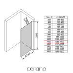 CERANO - Sprchová zástena Walk-in Onyx YL/P - 8 mm - čierna matná, transparentné sklo - 120x200 CER-8050BD1166