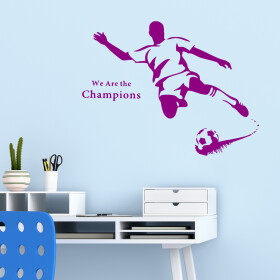 Veselá Stena Samolepka Futbalista Farba: fialová, Veľkosť: 40 x 30 cm
