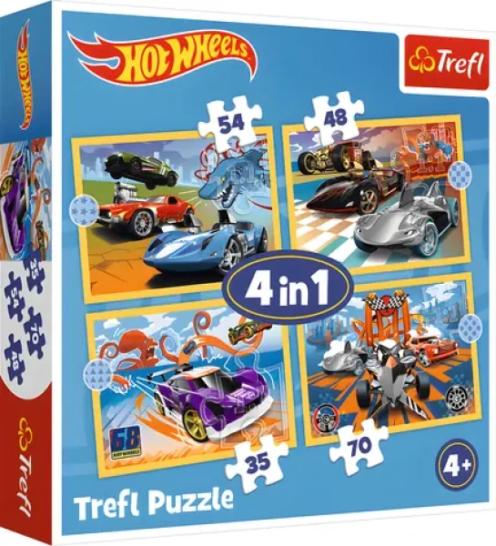 Trefl Puzzle Autíčka Hot Wheels 4v1