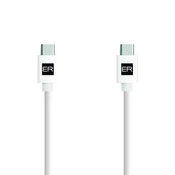 ER POWER kábel USB-C/USB-C 3A biely / Kábel / USB 2.0 / 2 m / 60 W (ERPWCC3A200-WH)