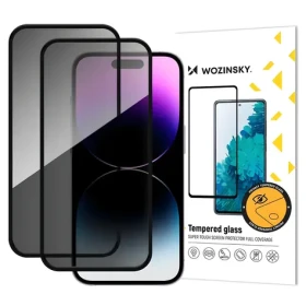 Wozinsky Privacy Glass / Privátne tvrdené sklo / Apple iPhone 17/16 Pre / 2 ks
