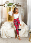 Sexy Koucla checkered Highwaist Pants red XL