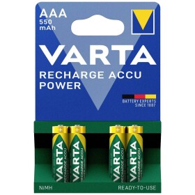 Varta RECH.AC.PowerAAA550mAh Bli 4 mikrotužkový akumulátor typu AAA Ni-MH 550 mAh 1.2 V 4 ks; 56743101404