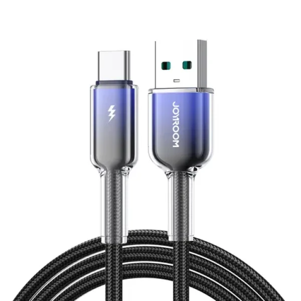 Joyroom S-A42 Crystal-Clear Series Nabíjací kábel USB-A (M) - USB-C (M) 3A 1.2m čierna (6956116728151)