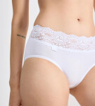 SLOGGI ROMANCE - Midi nohavičky z bavlny Supima® s čipkou Sloggi WHITE 38