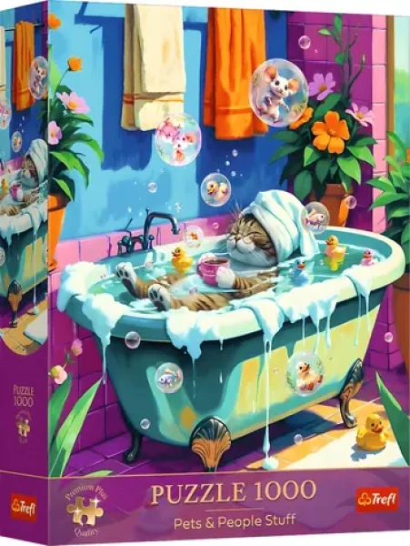 Trefl Puzzle Premium PLUS Pets People Stuff: Mňau, relax, opakovanie