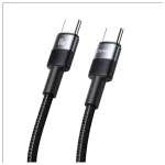 USAMS SJ724 čierna / Dátový kábel / USB-C - USB-C / 60W / 1,2m / Hliníková zliatina (SJ724USB01)