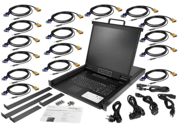 StarTech KVM konzola 16 portov 19" LCD / KVM switch / VGA / USB-PS/2 / 1U rack 19" (RKCONS1916K)