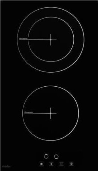 Simfer | Hob | H3.020.DEBSP | Vitroceramic | Number of burners/cooking zones 2 | Touch | Black