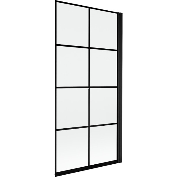 MEXEN - MIST vaňová zástena 90x150 cm 6mm 1-s, čierna, dekor, pravá 8A9-090-001-70-77-P